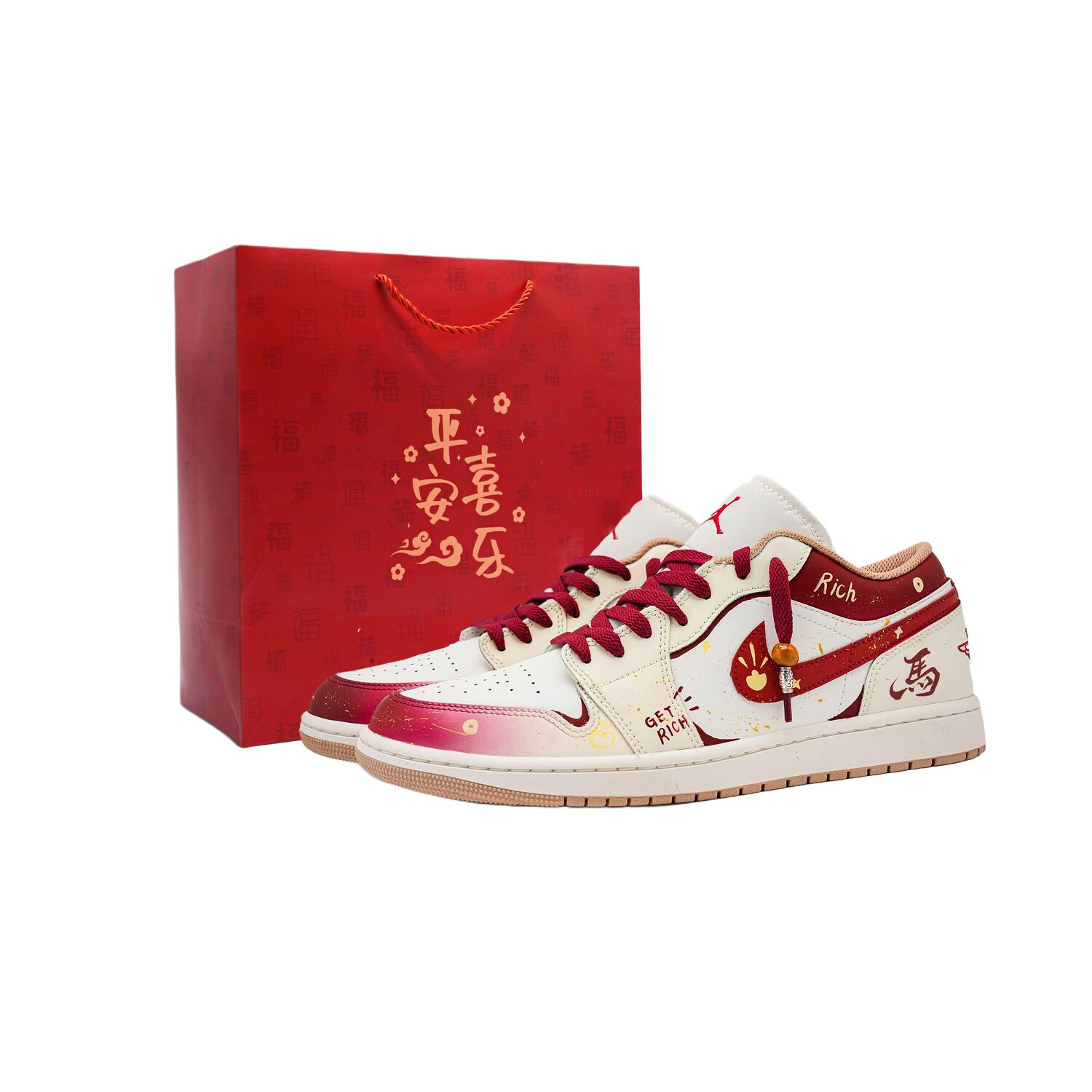 Jordan Air 1 Abrasion Resistant Low top Vintage Basketball Shoes Unisex Бежевый Красный
Jordan Air 1 Abrasion Resistant Low top Vintage Basketball Shoes Unisex Бежевый Красный