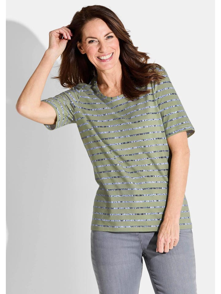 Рубашка шалфейного / серого / полосатого цвета GOLDNER
Рубашка шалфейного / серого / полосатого цвета GOLDNER