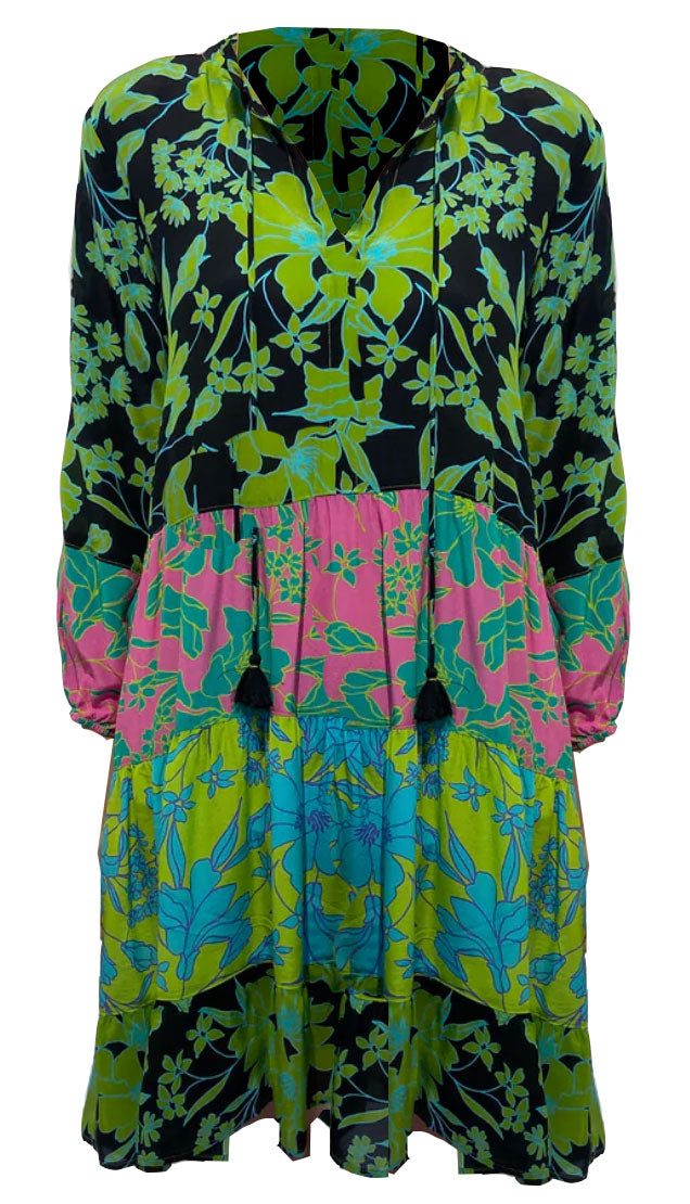 Johnny Was Женское платье-мини Miramar с разрезом на шее и длинными рукавами, многослойное, мультиколор
Johnny Was Женское платье-мини Miramar с разрезом на шее и длинными рукавами, многослойное, мультиколор