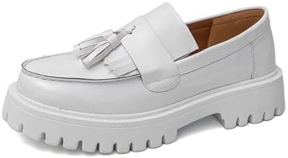 Мужские лоферы CSLIEHSH с кисточками, из лакированной кожи, на платформе, с массивным каблуком, с нескользящей подошвой, на широкую стопу, формальные деловые лоферы для свадьбы и вечеринки Uzujbaa, белый
Мужские лоферы CSLIEHSH с кисточками, из лакированной кожи, на платформе, с массивным каблуком, с нескользящей подошвой, на широкую стопу, формальные деловые лоферы для свадьбы и вечеринки Uzujbaa, белый