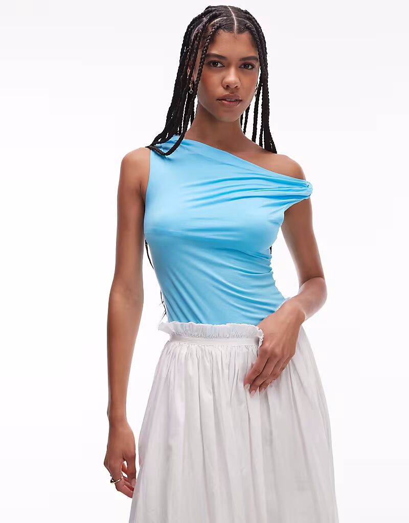 Асимметричный топ Topshop с перекрученной отделкой синего цвета
Асимметричный топ Topshop с перекрученной отделкой синего цвета