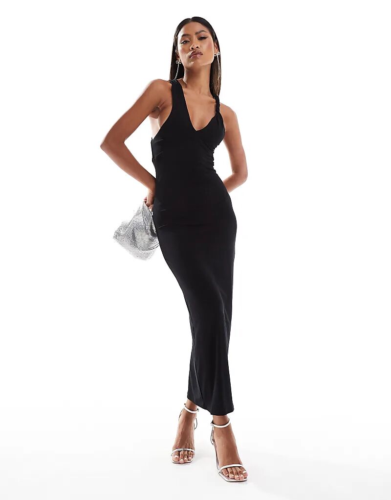 Платье миди с открытыми плечами и перекрещенными бретелями на шее черного цвета ASOS DESIGN
Платье миди с открытыми плечами и перекрещенными бретелями на шее черного цвета ASOS DESIGN