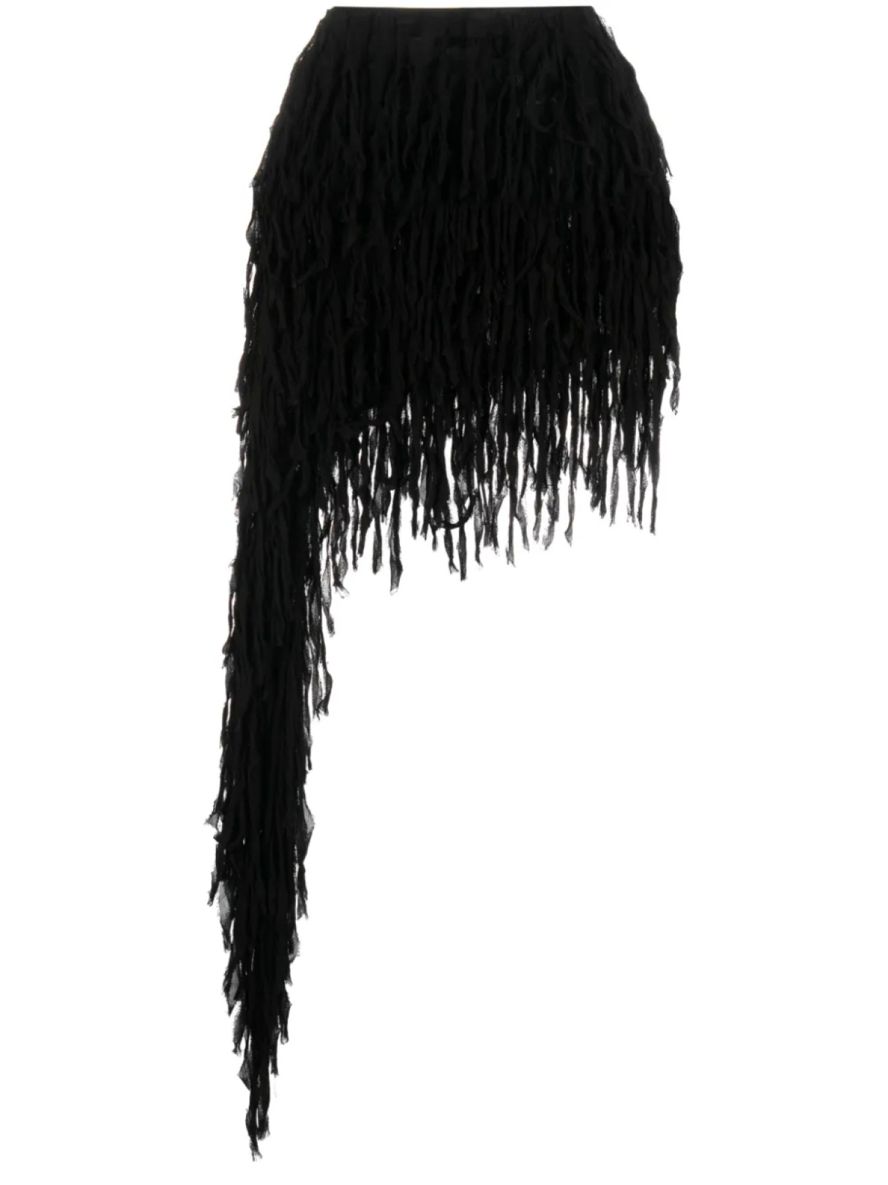 Blumarine мини-юбка асимметричного кроя с бахромой, черный 
Blumarine мини-юбка асимметричного кроя с бахромой, черный