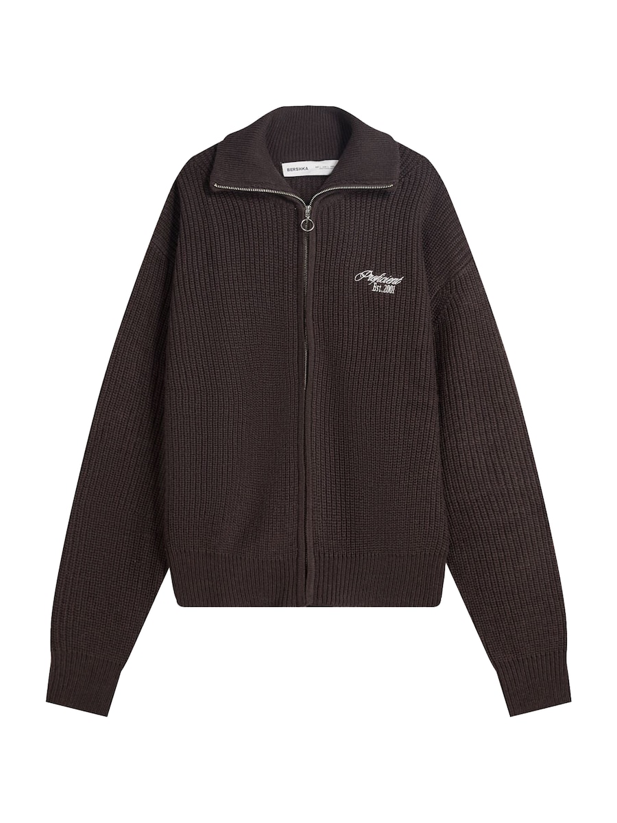 Вязаный кардиган Bershka, коричневый
Вязаный кардиган Bershka, коричневый