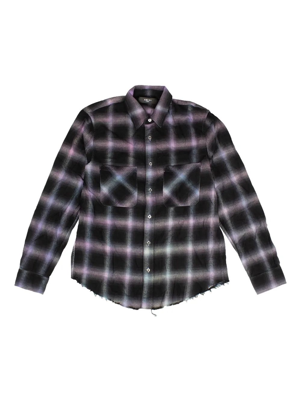 Клетчатая рубашка с необработанным краем AMIRI, черный
Клетчатая рубашка с необработанным краем AMIRI, черный