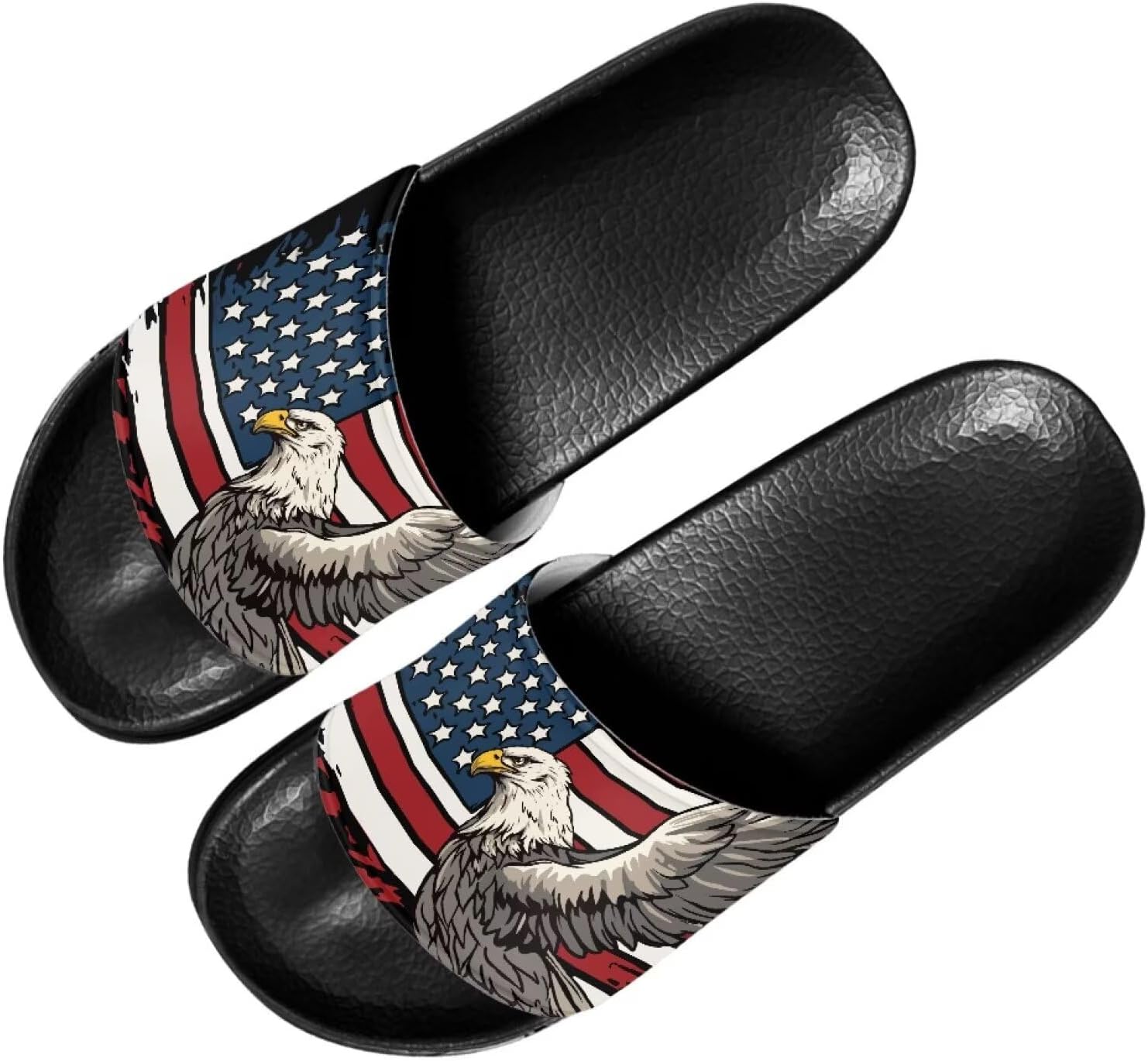 Мужские шлепанцы Quxjehoe, быстросохнущие для душа, противоскользящие, легкие летние сандалии, размеры США 5-14, American Flag Eagle
Мужские шлепанцы Quxjehoe, быстросохнущие для душа, противоскользящие, легкие летние сандалии, размеры США 5-14, American Flag Eagle