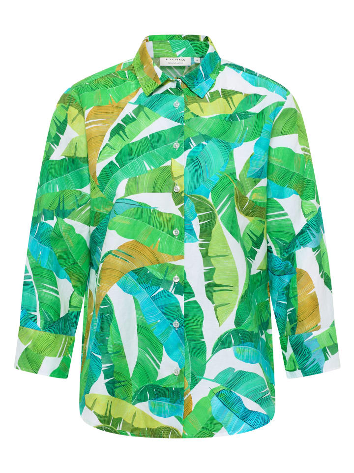 Блузка прямого кроя зеленого цвета Eterna
Блузка прямого кроя зеленого цвета Eterna