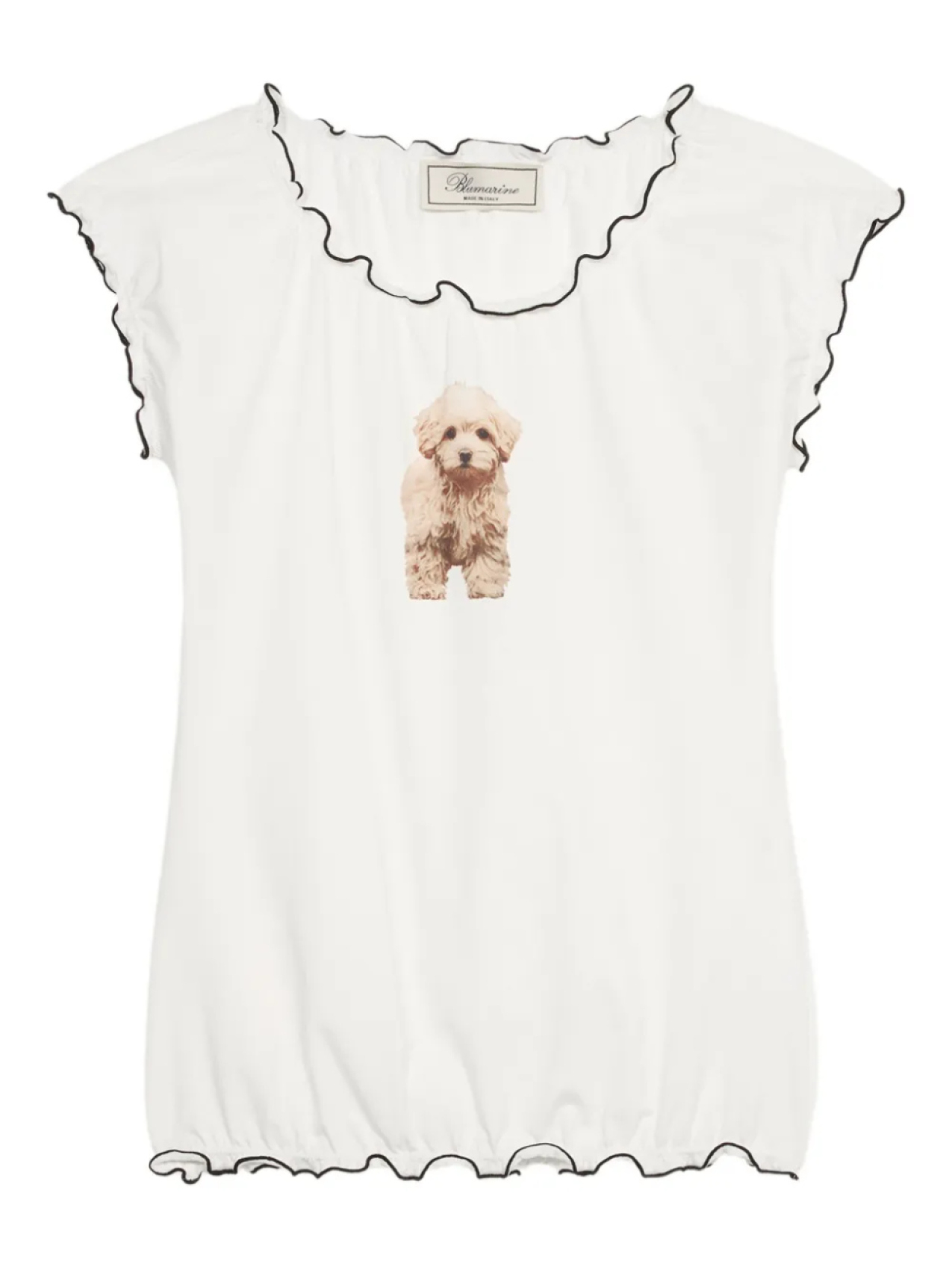 Топ Blumarine с оборками и рукавами-крылышками, белый
Топ Blumarine с оборками и рукавами-крылышками, белый