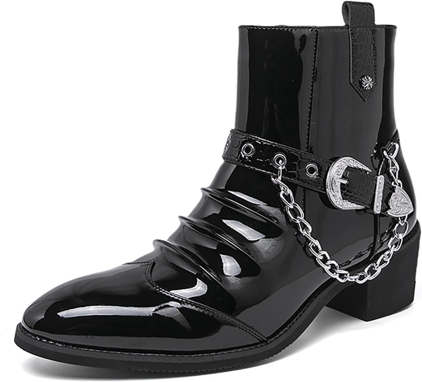 Мужские ботинки-челси с пряжкой на цепочке, классическая лакированная кожа, заостренный носок, боковая молния, западные ковбойские ботинки до щиколотки для официальных мероприятий, вечеринок, свадеб, мотоциклетного и повседневного отдыха Xhognls...
Мужские ботинки-челси с пряжкой на цепочке, классическая лакированная кожа, заостренный носок, боковая молния, западные ковбойские ботинки до щиколотки для официальных мероприятий, вечеринок, свадеб, мотоциклетного и повседневного отдыха Xhognls...