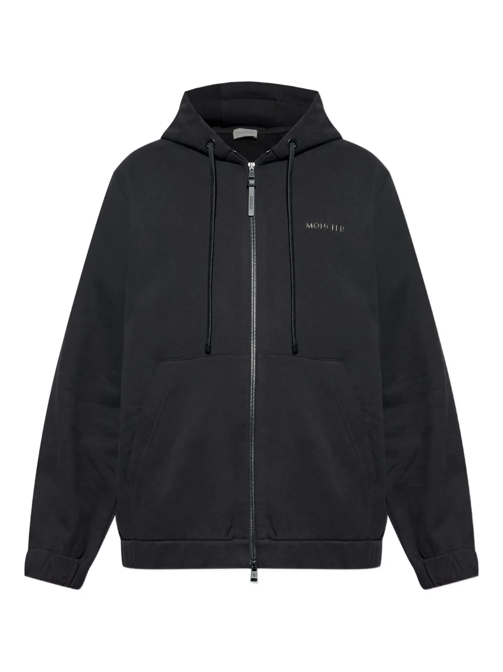 Худи на молнии с кожаным логотипом Moncler, черный
Худи на молнии с кожаным логотипом Moncler, черный