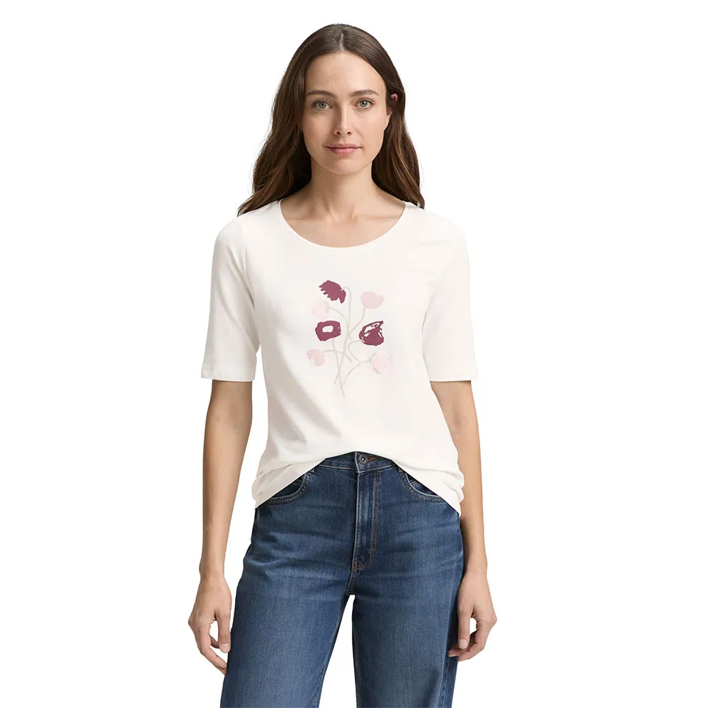 Футболка с коротким рукавом Tom Tailor Basic Print, белый 
Футболка с коротким рукавом Tom Tailor Basic Print, белый