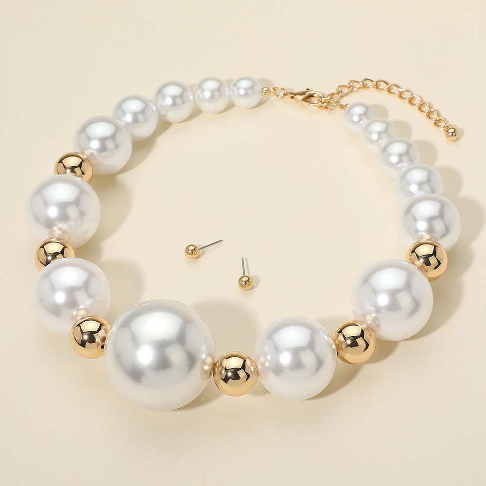 Эффектное ожерелье с градуированными крупными бусинами из жемчуга Fashnzfab, золотой
Эффектное ожерелье с градуированными крупными бусинами из жемчуга Fashnzfab, золотой