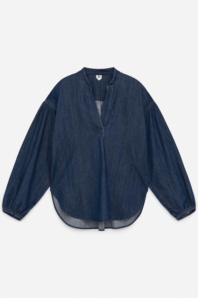 Джинсовая блузка с объемными рукавами Arket, синий
Джинсовая блузка с объемными рукавами Arket, синий