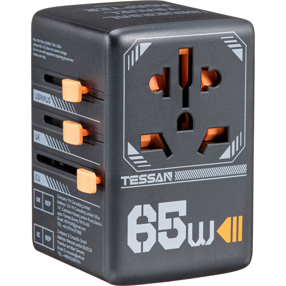 Tessan 65W Universal Travel Adapter with USB Charging TS-WTA-03
Tessan 65W Universal Travel Adapter with USB Charging TS-WTA-03
