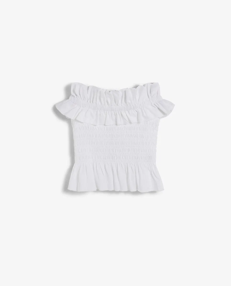 Женская хлопковая футболка с присборенным корпусом Scalpers, белый
Женская хлопковая футболка с присборенным корпусом Scalpers, белый