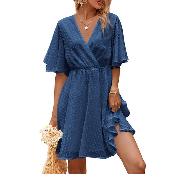 Женское летнее мини-платье с коротким рукавом, рюшами и запахом Clearflower, Dark Blue
Женское летнее мини-платье с коротким рукавом, рюшами и запахом Clearflower, Dark Blue