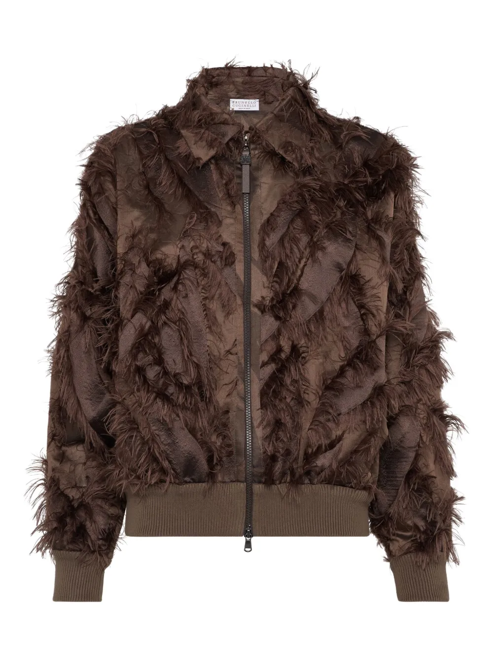 Бомбер с перьями Brunello Cucinelli, коричневый
Бомбер с перьями Brunello Cucinelli, коричневый