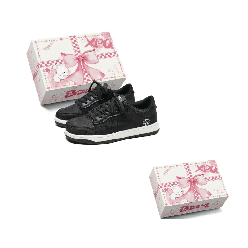 XPQ Прочные легкие и дышащие лоу-топ скейтборд кроссовки унисекс черные, цвет Black 
XPQ Прочные легкие и дышащие лоу-топ скейтборд кроссовки унисекс черные, цвет Black