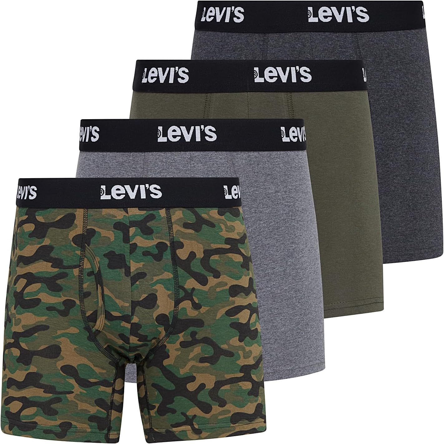 Мужские трусы-боксеры Levi's, дышащие, эластичные, 4 пары, Charcoal, Heather, Olive, Camo
Мужские трусы-боксеры Levi's, дышащие, эластичные, 4 пары, Charcoal, Heather, Olive, Camo