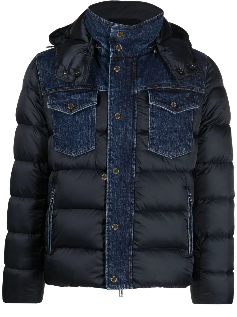 Пуховик с джинсовыми вставками Moorer, синий
Пуховик с джинсовыми вставками Moorer, синий
