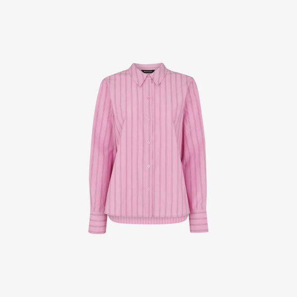 Рубашка свободного кроя в полоску из смесового хлопка Whistles, розовый
Рубашка свободного кроя в полоску из смесового хлопка Whistles, розовый