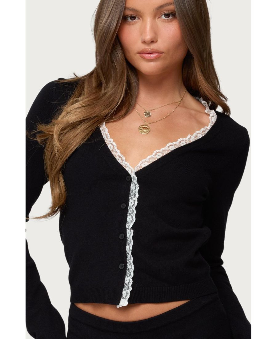 Женский вязаный кардиган Sansa Lacey Edikted, Black
Женский вязаный кардиган Sansa Lacey Edikted, Black