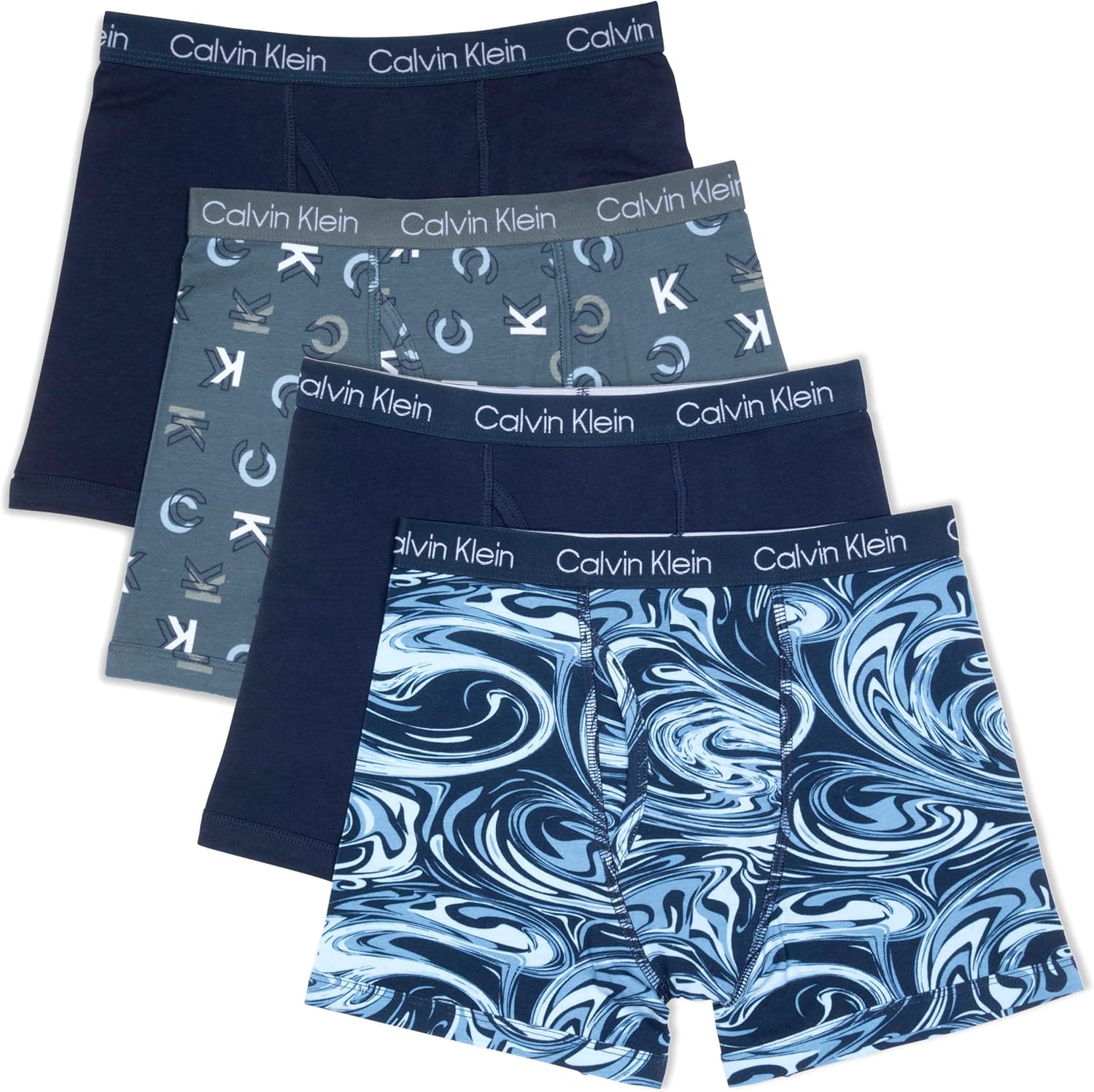 Комплект из 4 трусов-боксеров Calvin Klein для мальчиков, Blue/Ck Logo/Dye
Комплект из 4 трусов-боксеров Calvin Klein для мальчиков, Blue/Ck Logo/Dye