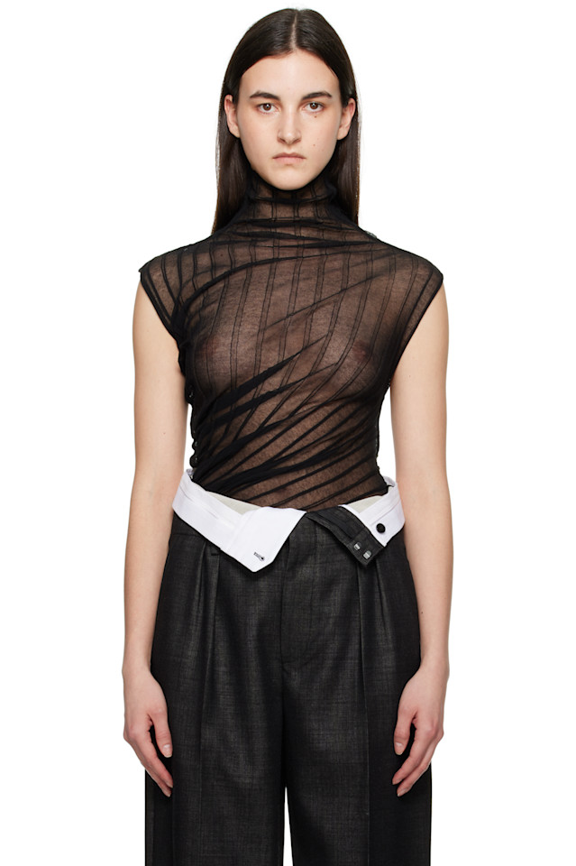 Бесплечевая майка с высоким воротником и драпировкой Victoria Beckham, черный
Бесплечевая майка с высоким воротником и драпировкой Victoria Beckham, черный