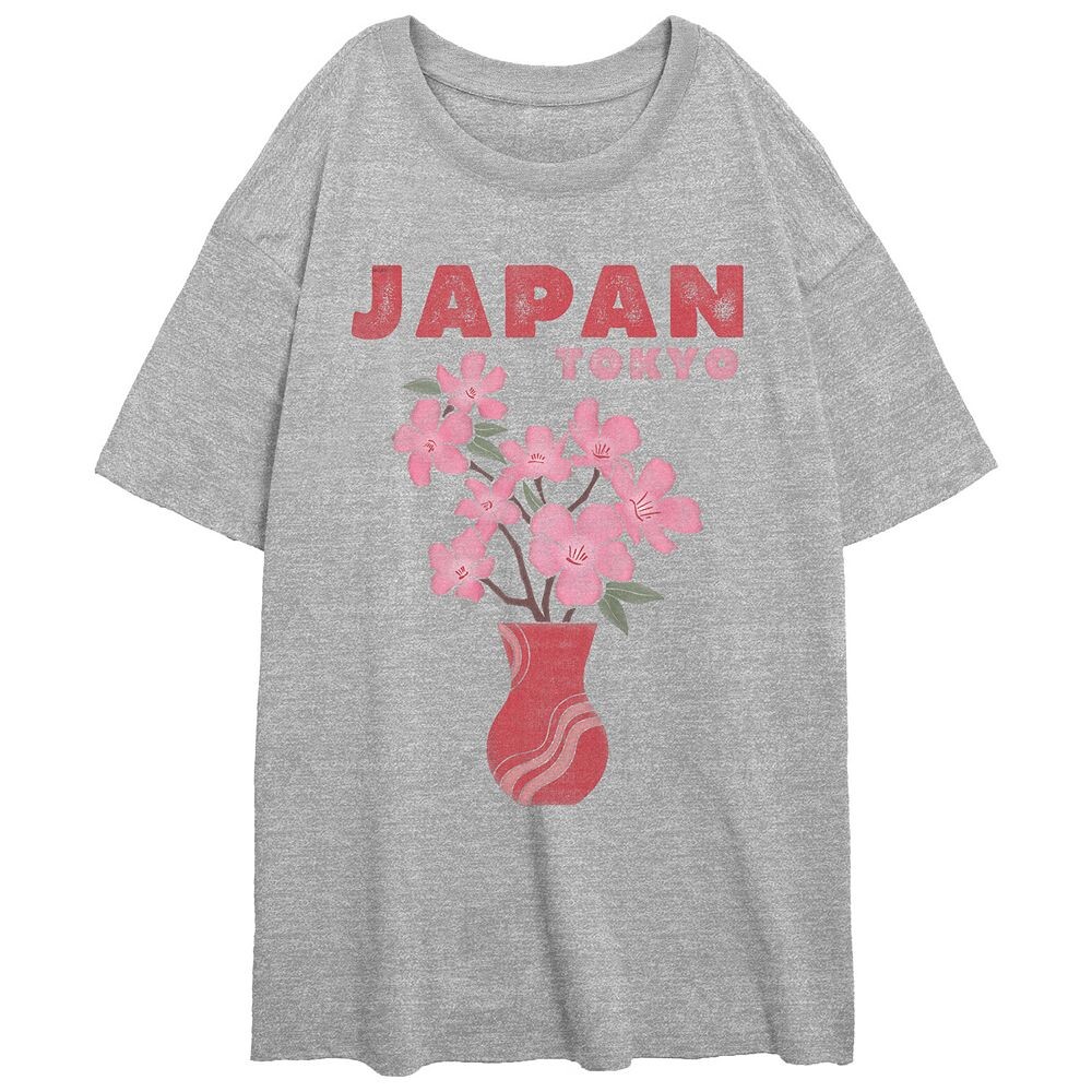 Размерная футболка с рисунком «Цветение вишни» для юниоров Japan Tokyo Cherry Blossoms, цвет Athletic Heather