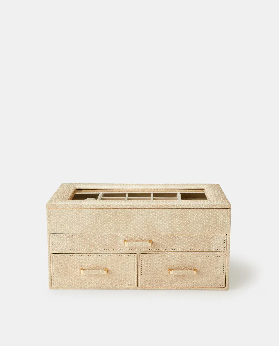 Большая шкатулка для драгоценностей кремового цвета с окошком сверху Latouche, цвет Crema 
Большая шкатулка для драгоценностей кремового цвета с окошком сверху Latouche, цвет Crema