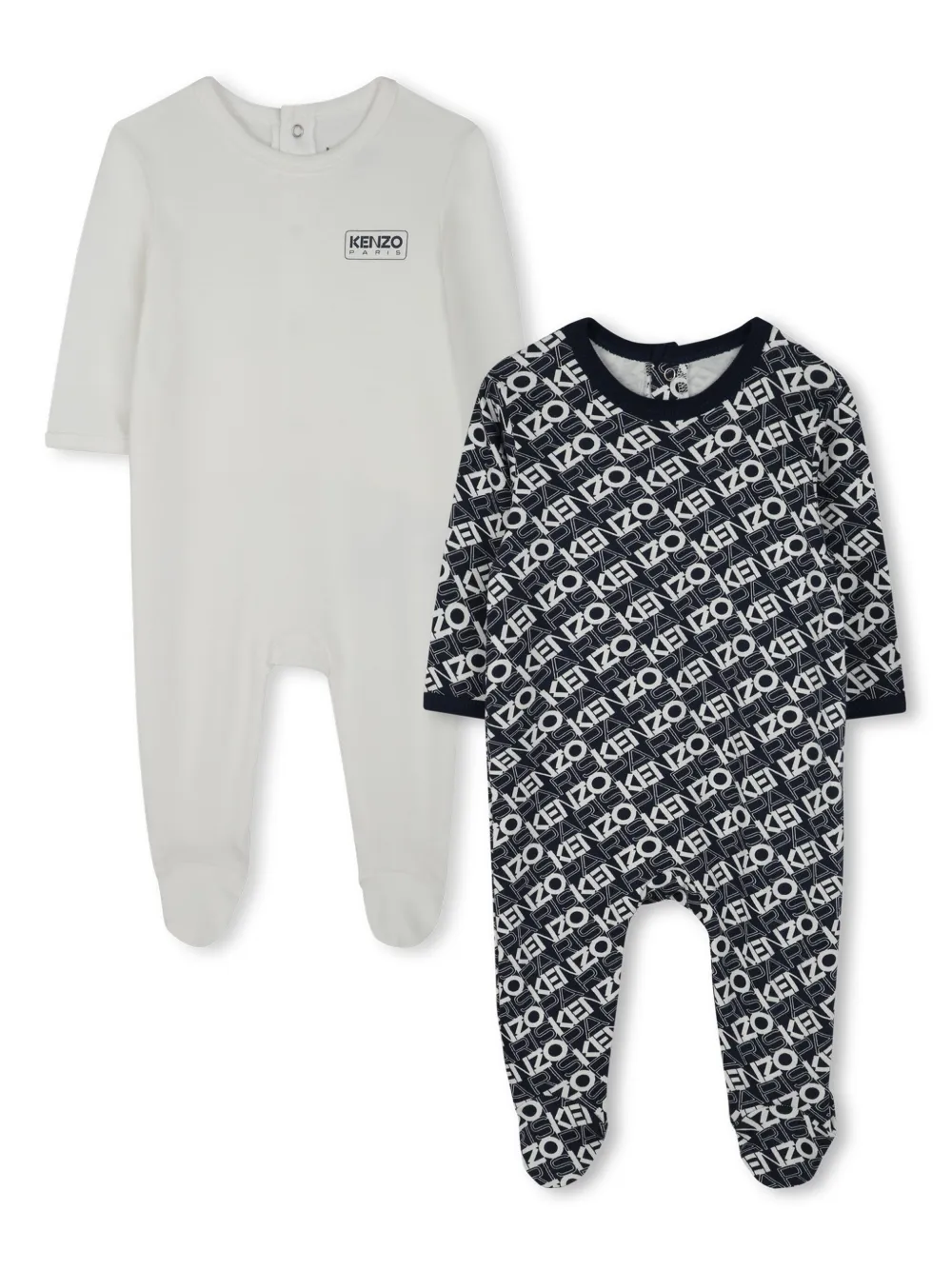 Комплект из двух пижам с логотипом Kenzo Kids, белый 
Комплект из двух пижам с логотипом Kenzo Kids, белый