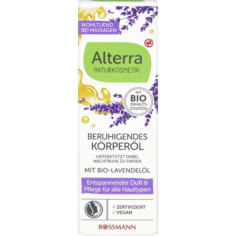 Успокаивающее масло для тела с органическим маслом лаванды Alterra NATURKOSMETIK, 100 ml
Успокаивающее масло для тела с органическим маслом лаванды Alterra NATURKOSMETIK, 100 ml