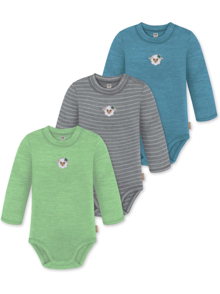 Normani Outdoor Sports Комплект из 3 детских боди с длинными рукавами из мериносовой шерсти "Туай" в сине-серо-зеленой расцветке
Normani Outdoor Sports Комплект из 3 детских боди с длинными рукавами из мериносовой шерсти "Туай" в сине-серо-зеленой расцветке