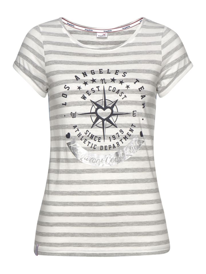 Рубашка с принтом в серо-белую полоску Kangaroos
Рубашка с принтом в серо-белую полоску Kangaroos