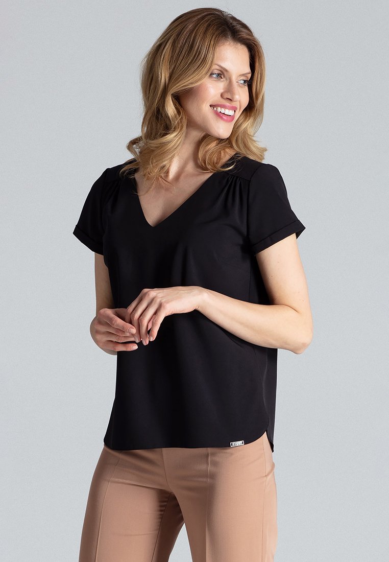 Блуза Figl SHORT-SLEEVED BLOUSE WITH V-NECKLINE, Black
Блуза Figl SHORT-SLEEVED BLOUSE WITH V-NECKLINE, Black