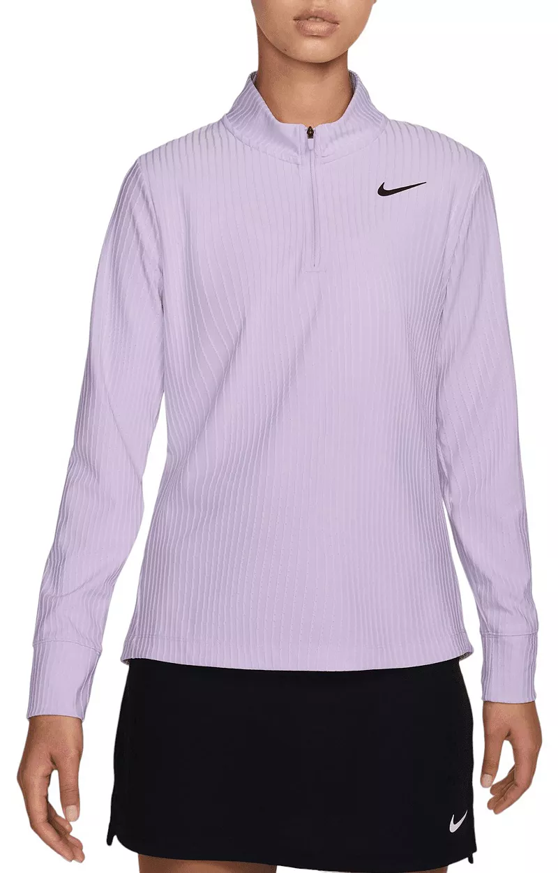 Женская футболка для гольфа с молнией ¼ и длинными рукавами Nike Dri-FIT Advantage, цвет Violet Mist
Женская футболка для гольфа с молнией ¼ и длинными рукавами Nike Dri-FIT Advantage, цвет Violet Mist