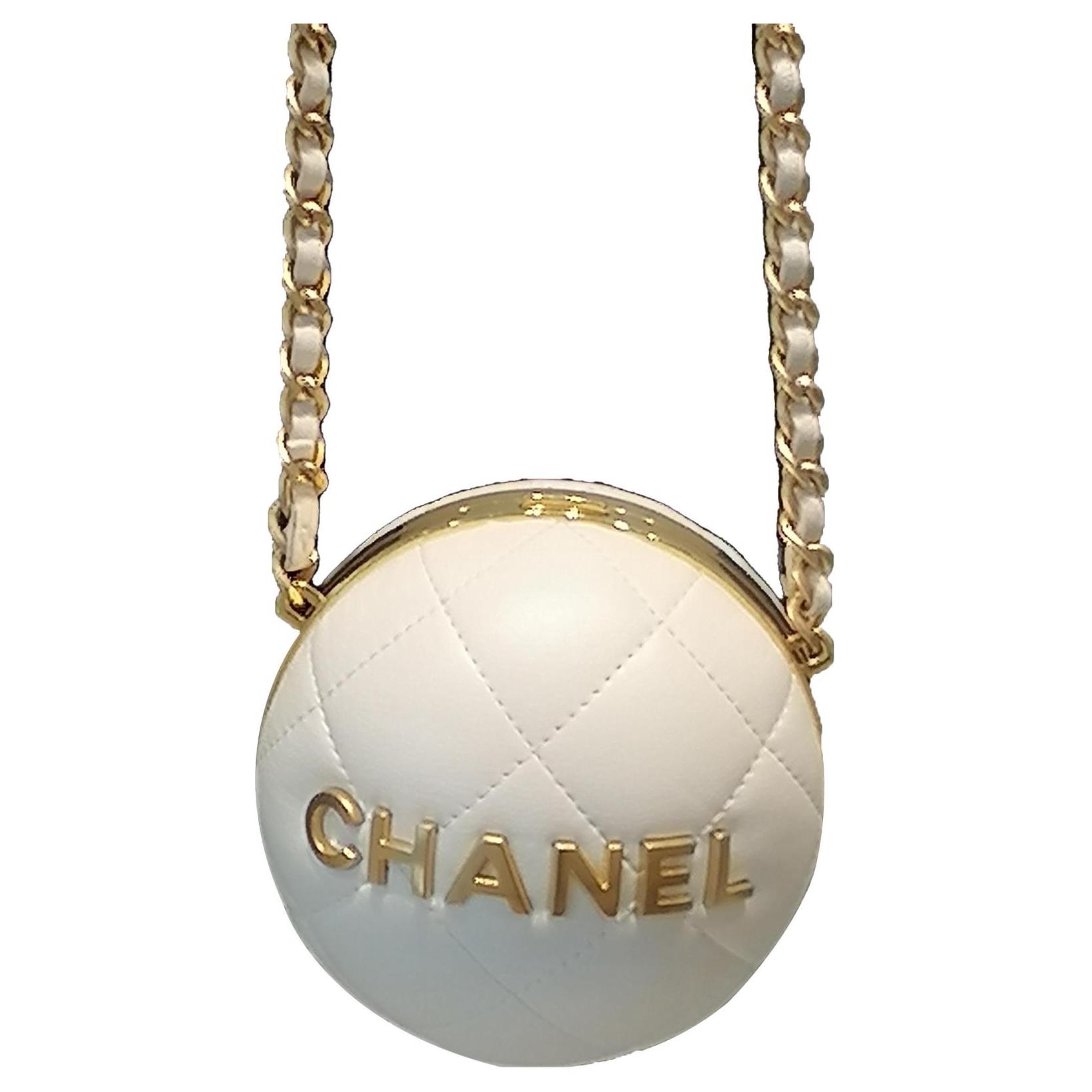 22A Ранняя осень Сумка-шар из овчины, Вечерняя сумка, Женская сумка через плечо белого цвета CHANEL