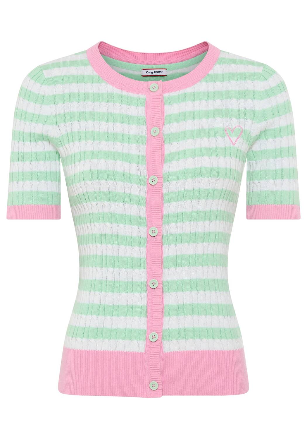 KangaROOS Кардиган вязаный в зеленом и розовом цветах
KangaROOS Кардиган вязаный в зеленом и розовом цветах