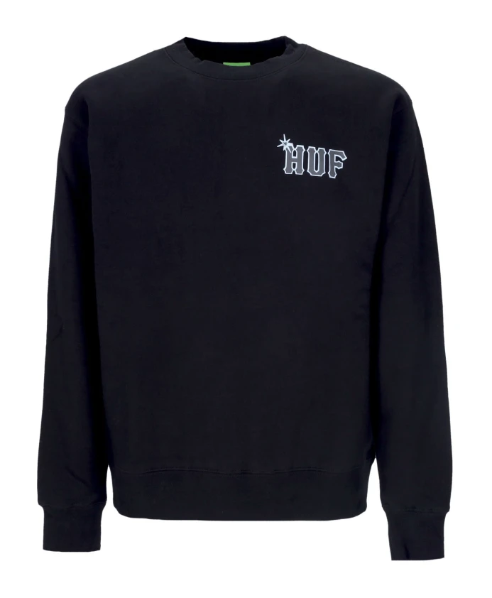 Черная толстовка с круглым вырезом и логотипом. Huf, черный
Черная толстовка с круглым вырезом и логотипом. Huf, черный