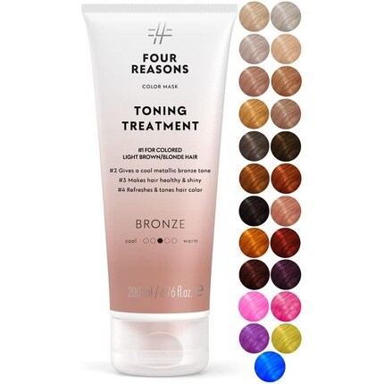 FOUR REASONS Color Mask Bronze Toning Treatment Цветной кондиционер, 6,76 жидких унций
FOUR REASONS Color Mask Bronze Toning Treatment Цветной кондиционер, 6,76 жидких унций