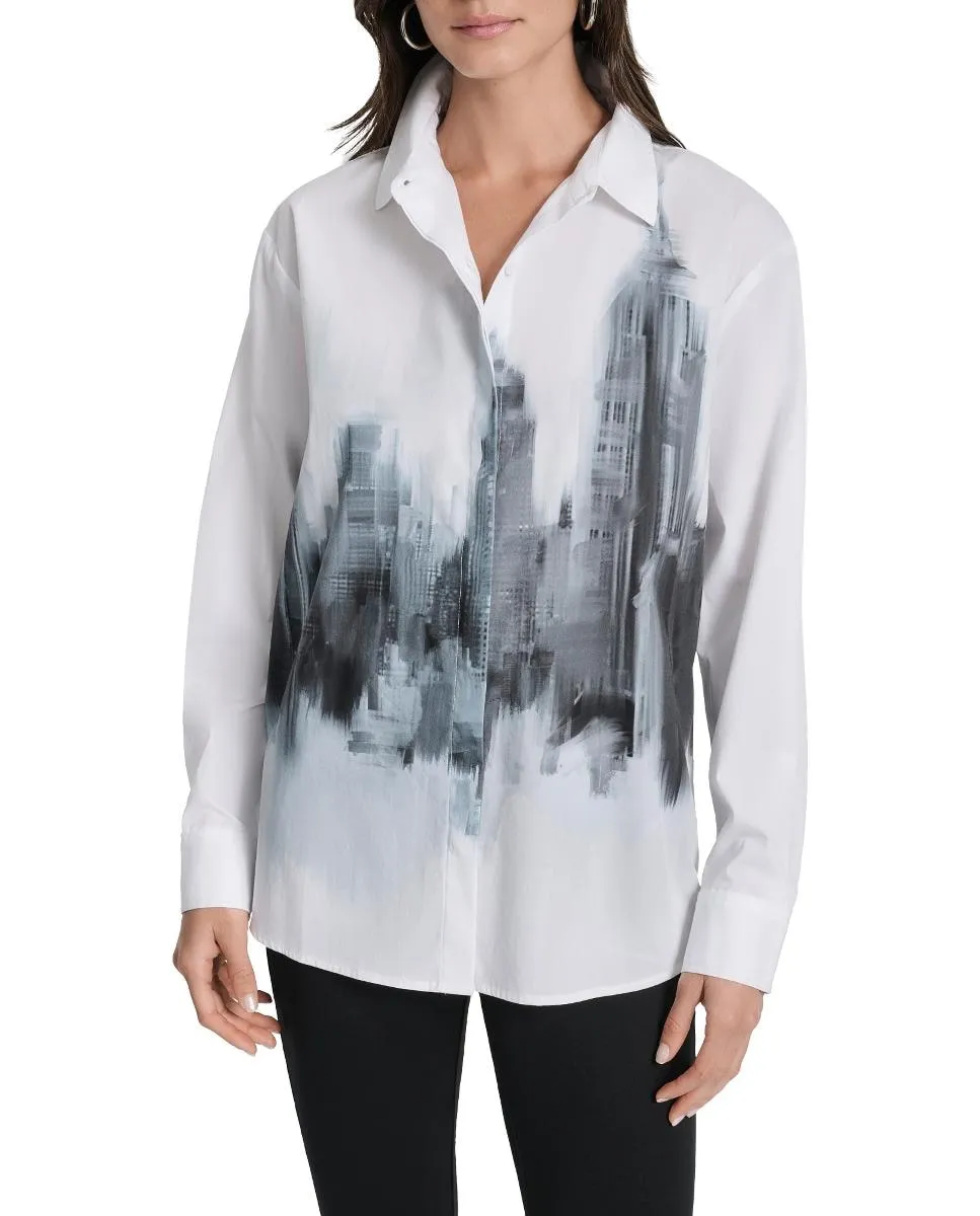 Женская рубашка с рисунком DKNY, белый
Женская рубашка с рисунком DKNY, белый