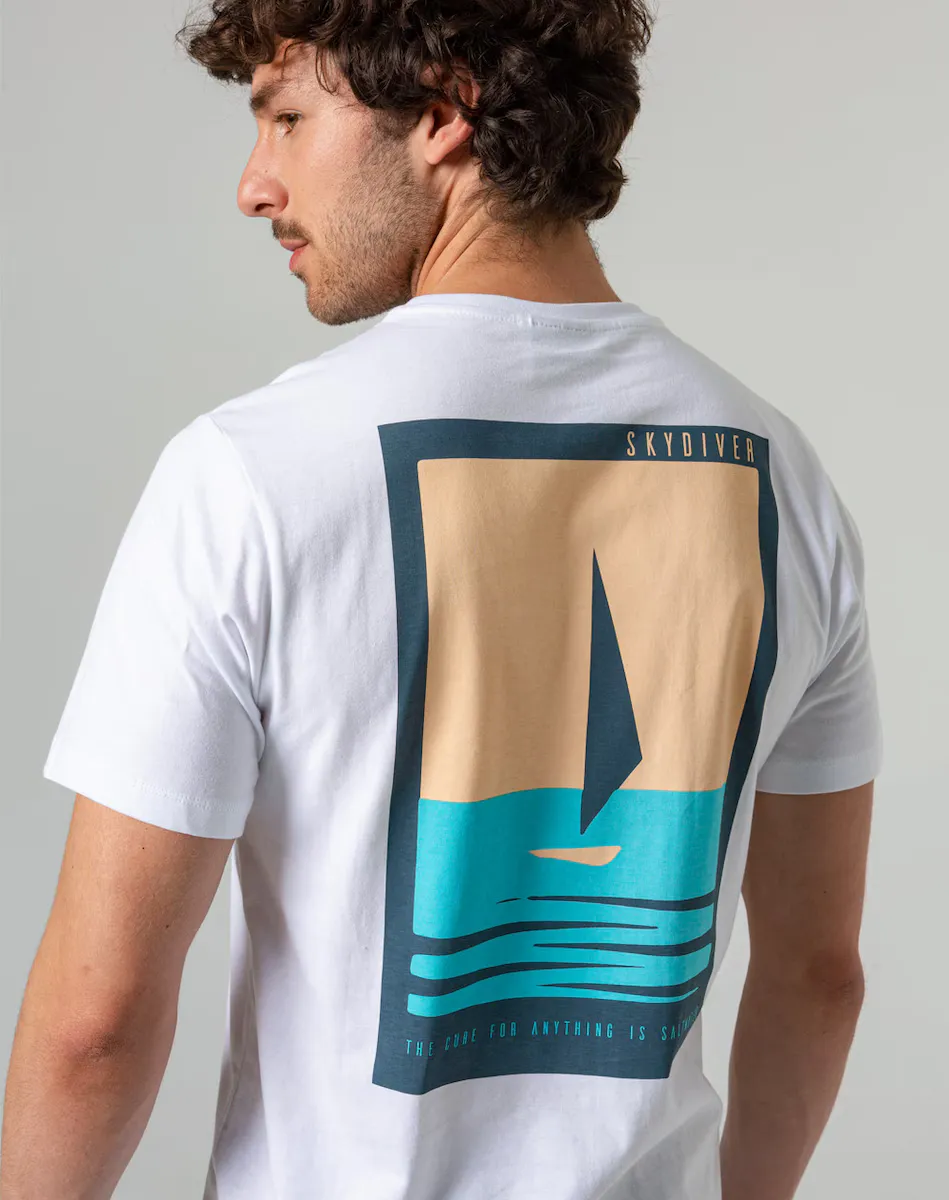 Мужская белая футболка с коротким рукавом Skydiver, белый
Мужская белая футболка с коротким рукавом Skydiver, белый