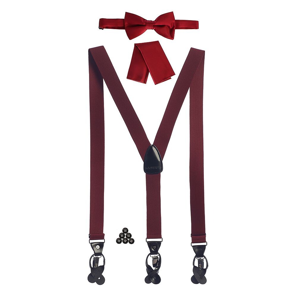 Мужские трансформируемые подтяжки, галстук-бабочка и носовой платок Gioberti, цвет Burgundy
Мужские трансформируемые подтяжки, галстук-бабочка и носовой платок Gioberti, цвет Burgundy