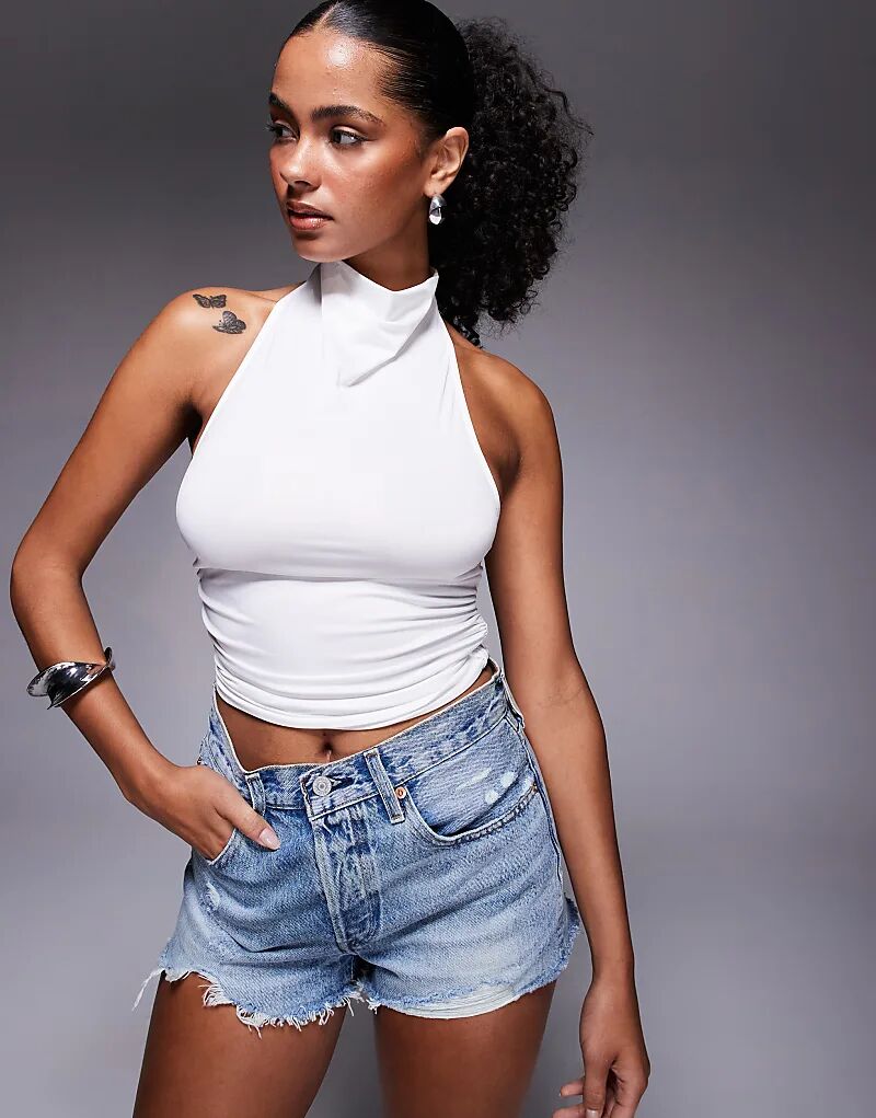 Облегающий топ с высоким воротником и халтером от Princess Polly Giggle, белый
Облегающий топ с высоким воротником и халтером от Princess Polly Giggle, белый