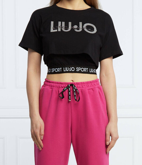 Футболка женская Liu Jo Sport укороченная с логотипом бренда, черный
Футболка женская Liu Jo Sport укороченная с логотипом бренда, черный