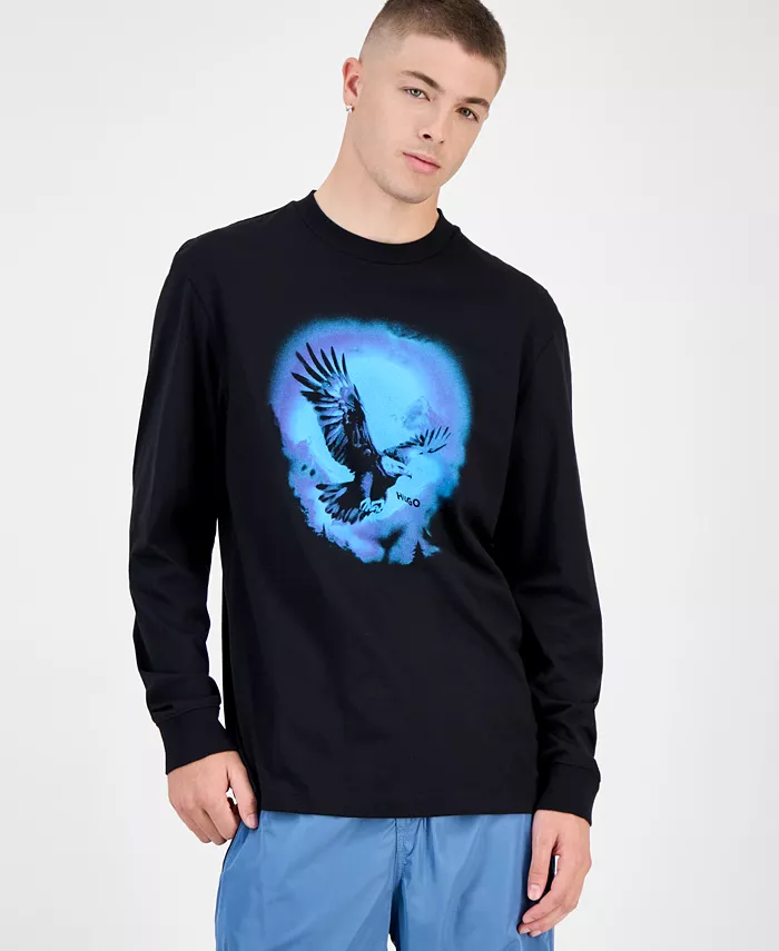 Мужская хлопковая футболка Nagtox с длинным рукавом и принтом Hugo Boss, черный
Мужская хлопковая футболка Nagtox с длинным рукавом и принтом Hugo Boss, черный