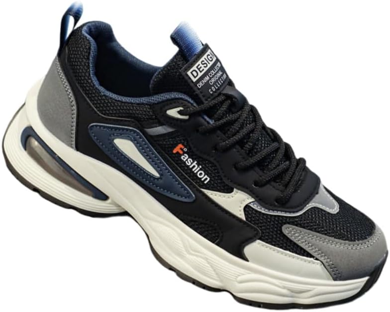 Мужские модные спортивные кроссовки с толстой подошвой - дышащий верх из сетки - противоскользящая резиновая подошва - подходят для улицы, повседневного ношения и бега Fmshi, черный
Мужские модные спортивные кроссовки с толстой подошвой - дышащий верх из сетки - противоскользящая резиновая подошва - подходят для улицы, повседневного ношения и бега Fmshi, черный