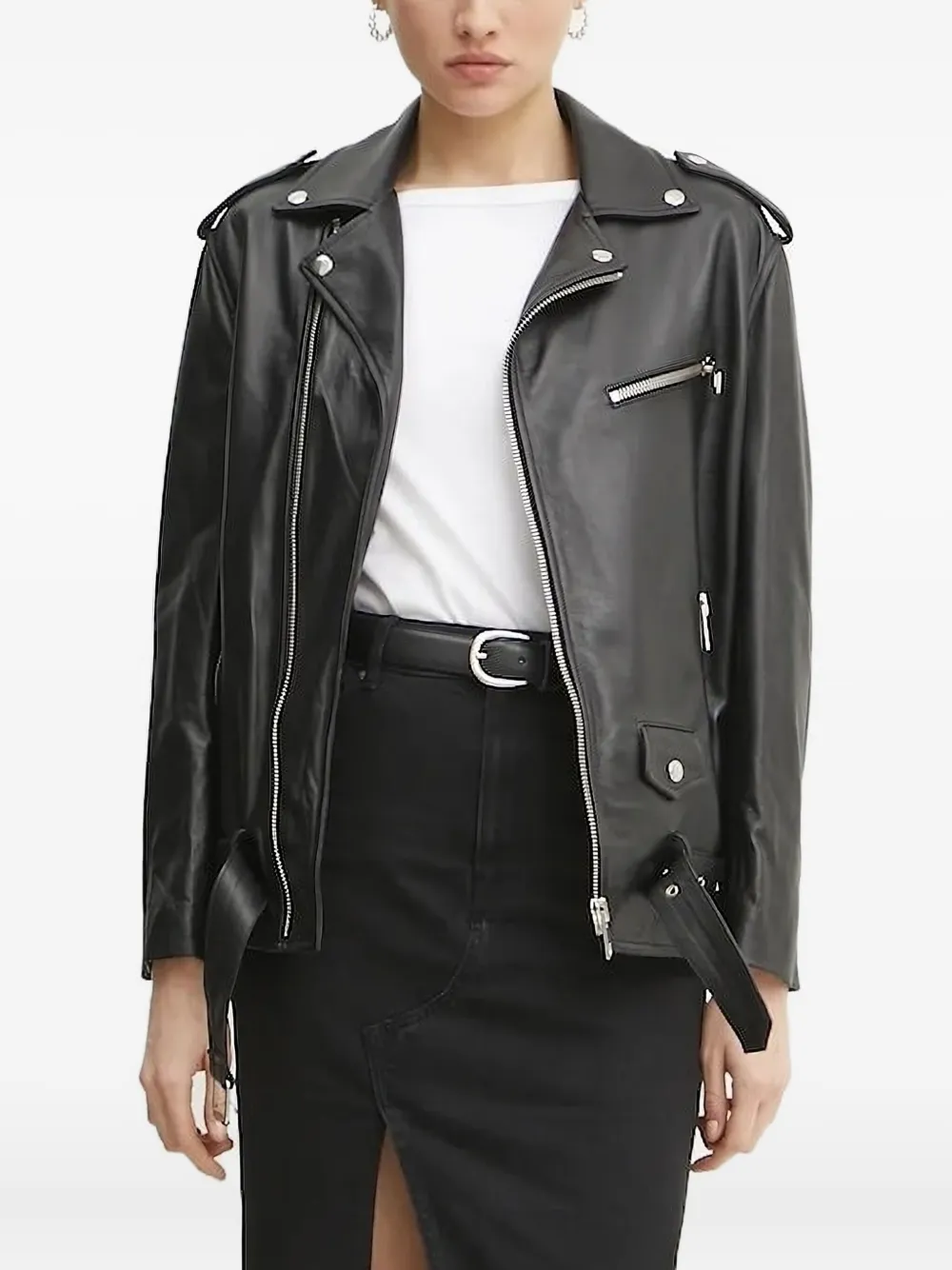 Кожаная байкерская куртка с поясом Liviana Conti, черный
Кожаная байкерская куртка с поясом Liviana Conti, черный