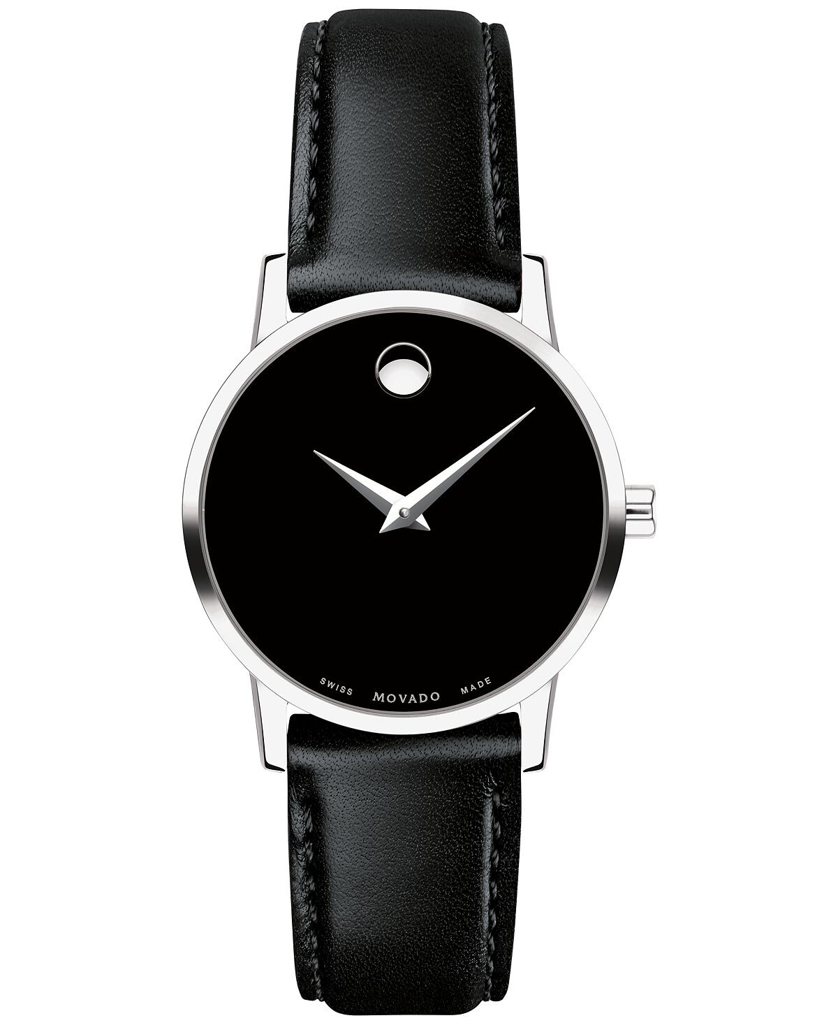 Женские часы Swiss Museum с классическим черным кожаным ремешком, 28 мм Movado
Женские часы Swiss Museum с классическим черным кожаным ремешком, 28 мм Movado