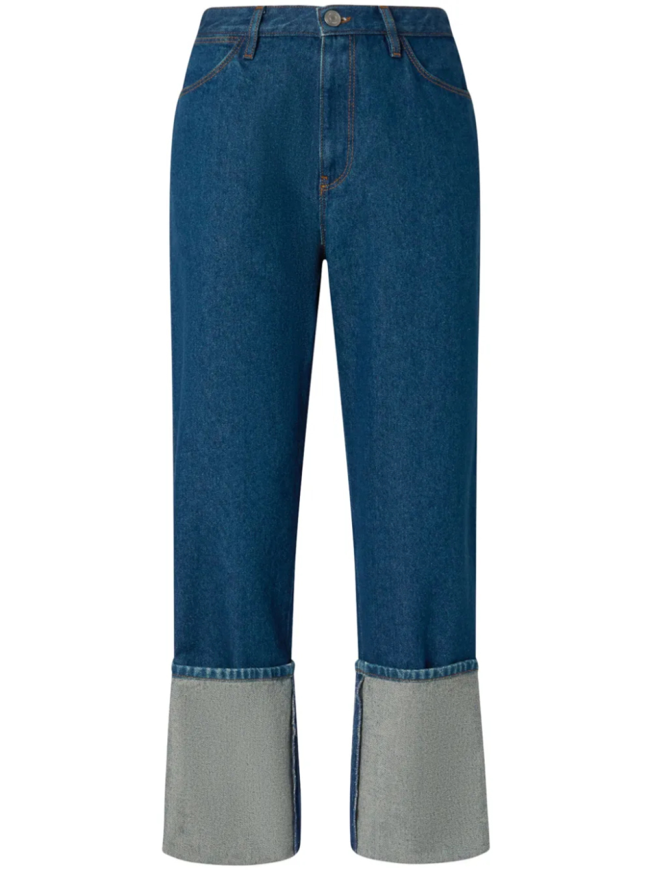 Прямые джинсы с подворотами PINKO, синий 
Прямые джинсы с подворотами PINKO, синий